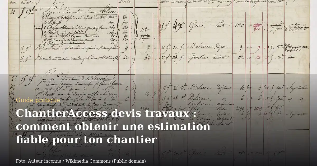 ChantierAccess devis travaux : comment obtenir une estimation fiable pour ton chantier