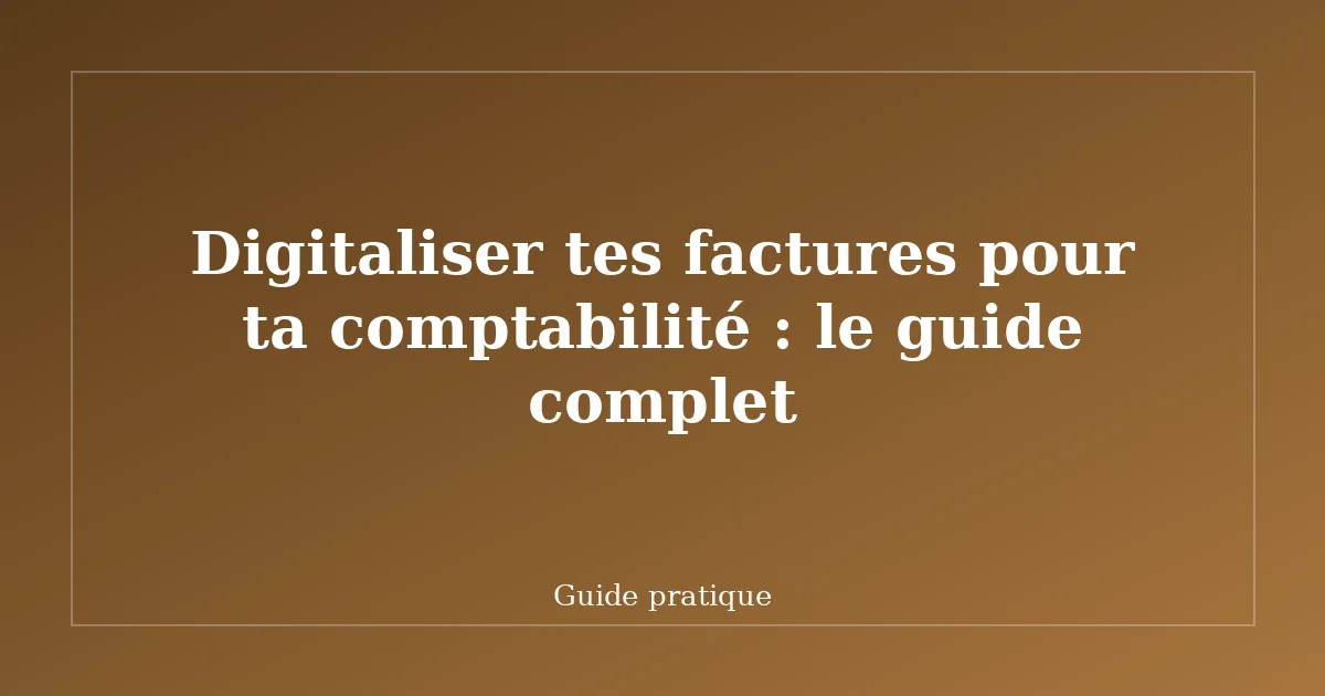 Digitaliser tes factures pour ta comptabilité : le guide complet
